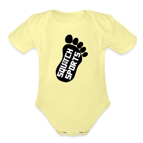 Squatch foot - Organic Short Sleeve Baby Bodysuit