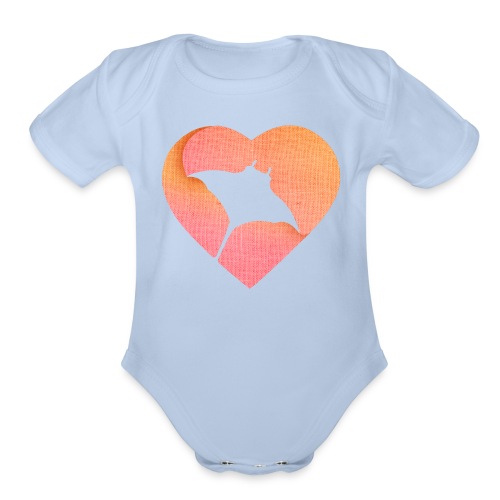 Stingray Heart - Organic Short Sleeve Baby Bodysuit