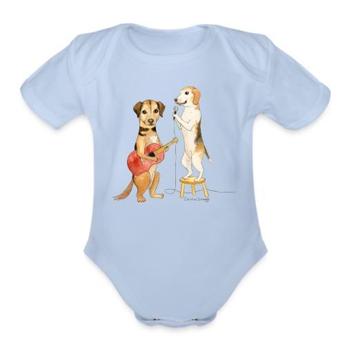 Liam and Coach Doggy Duet - Organic Short Sleeve Baby Bodysuit
