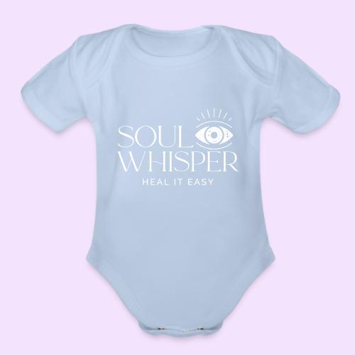 Soul Whisper - White Design - Organic Short Sleeve Baby Bodysuit