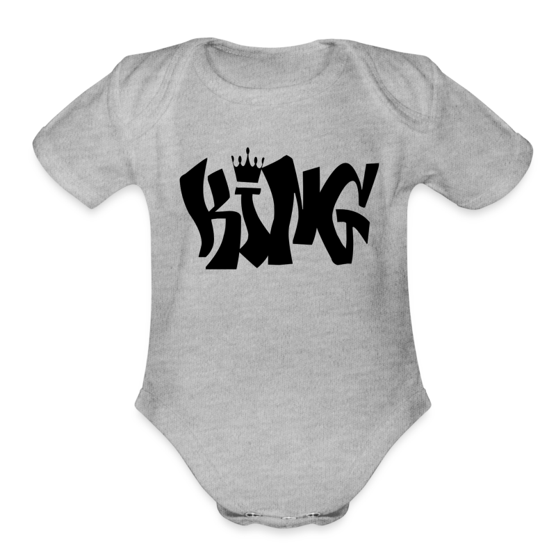 "King" - Black Piece - 2019 - Organic Short Sleeve Baby Bodysuit