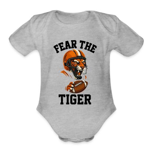 Fear The Tiger Football Helmet T-Shirt - Organic Short Sleeve Baby Bodysuit