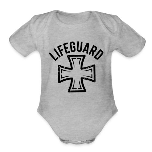 Lifeguard Cross Emblem - Organic Short Sleeve Baby Bodysuit