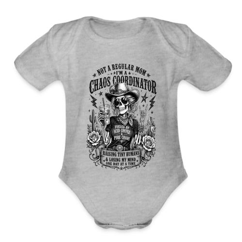 Chaos Coordinator Mom Skeleton Cowgirl - Organic Short Sleeve Baby Bodysuit
