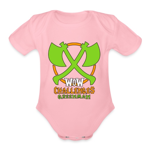 WoW Challenges Green Man - Organic Short Sleeve Baby Bodysuit