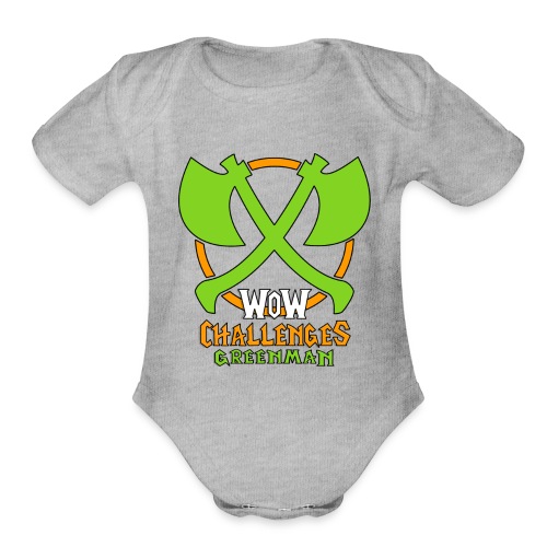 WoW Challenges Green Man - Organic Short Sleeve Baby Bodysuit