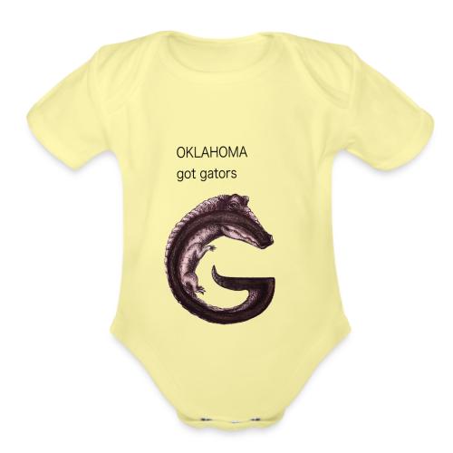 Oklahoma gator - Organic Short Sleeve Baby Bodysuit