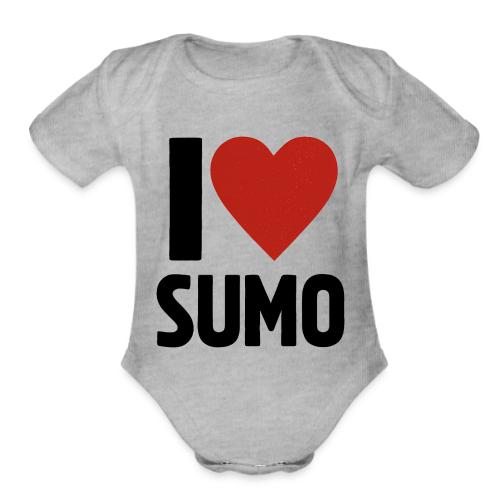 I Love Sumo – Bold Minimalist Sumo Wrestling Fan - Organic Short Sleeve Baby Bodysuit