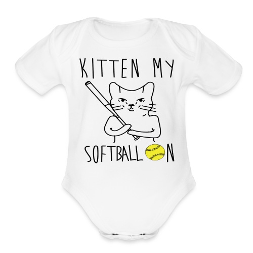 kitten my softballon - Organic Short Sleeve Baby Bodysuit