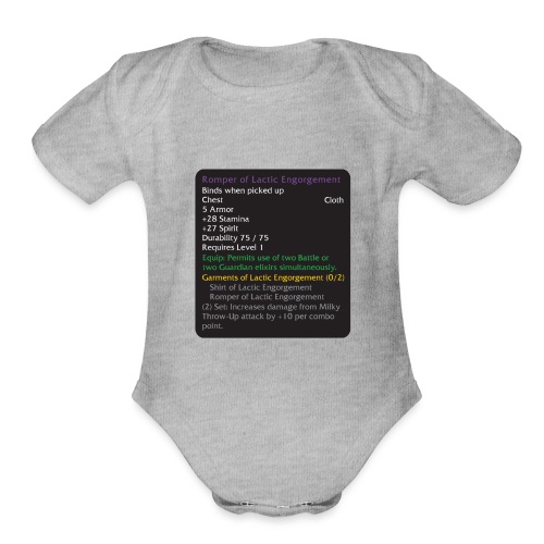 Warcraft Baby: Romper of Lactic Engorgement - Organic Short Sleeve Baby Bodysuit