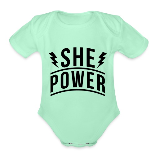 She Power - Organic Short Sleeve Baby Bodysuit