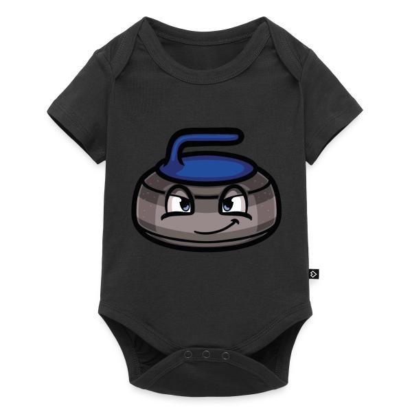 Curling stone mascot - blue Baby Premium short-sleeve bodysuit