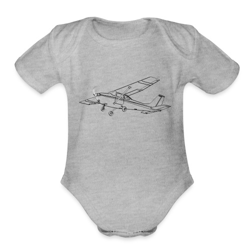 Cessna 172 Clear copy - Organic Short Sleeve Baby Bodysuit