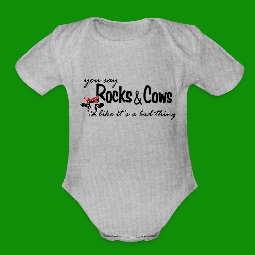 Rocks & Cows Bad Thing - Organic Short Sleeve Baby Bodysuit