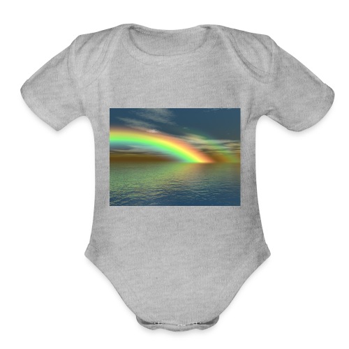 a pretty rainbow - Organic Short Sleeve Baby Bodysuit