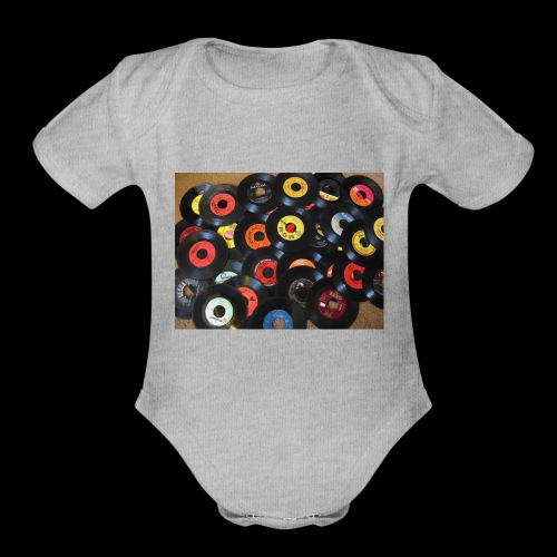Vinyl Record Pile - Organic Short Sleeve Baby Bodysuit