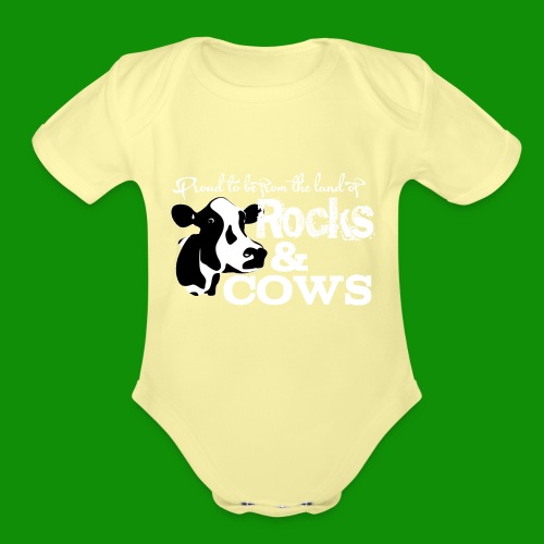 Rocks & Cows Rural Minnesota - Organic Short Sleeve Baby Bodysuit