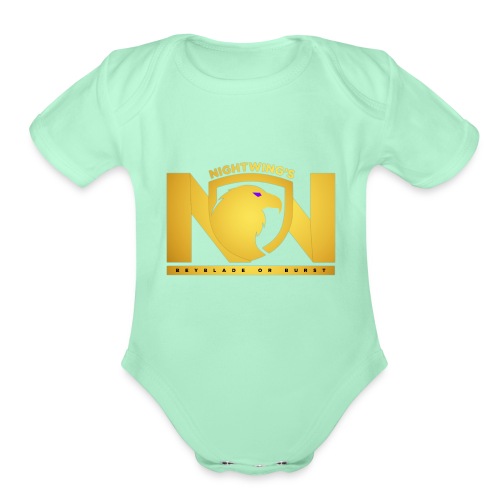 Nightwing All Gold Logo - Organic Short Sleeve Baby Bodysuit