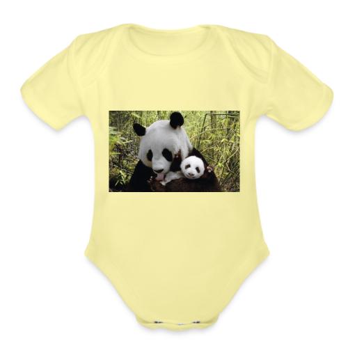 panda - Organic Short Sleeve Baby Bodysuit