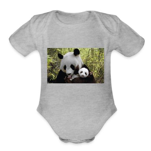 panda - Organic Short Sleeve Baby Bodysuit