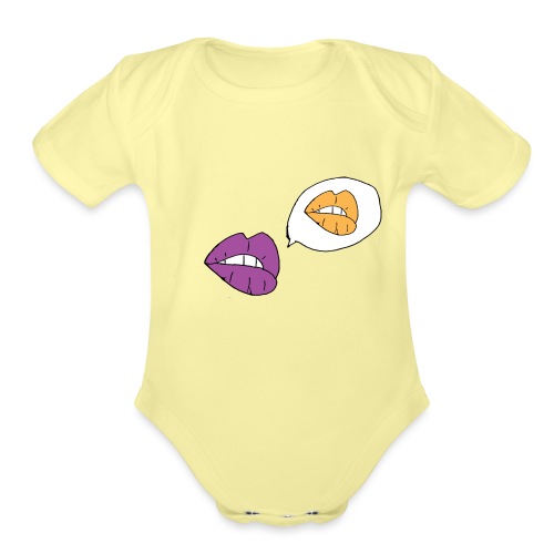 Lips - Organic Short Sleeve Baby Bodysuit