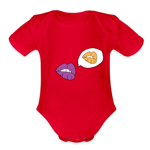 Lips - Organic Short Sleeve Baby Bodysuit