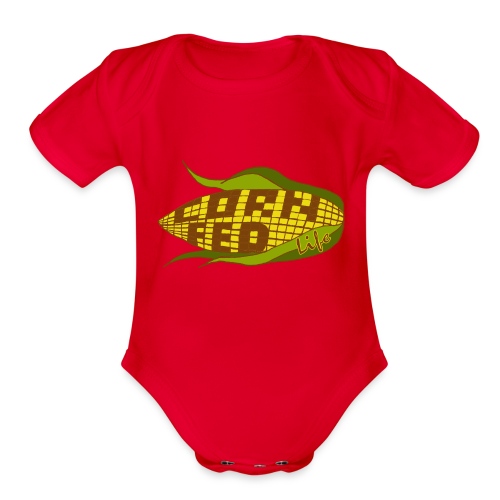 Corn Fed Logo - Organic Short Sleeve Baby Bodysuit