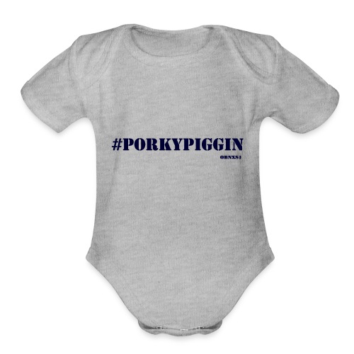 PP blue - Organic Short Sleeve Baby Bodysuit