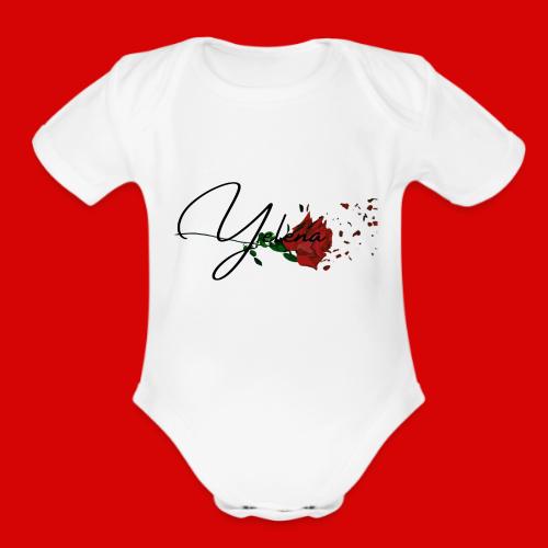 Yelena Logo 1 - Organic Short Sleeve Baby Bodysuit