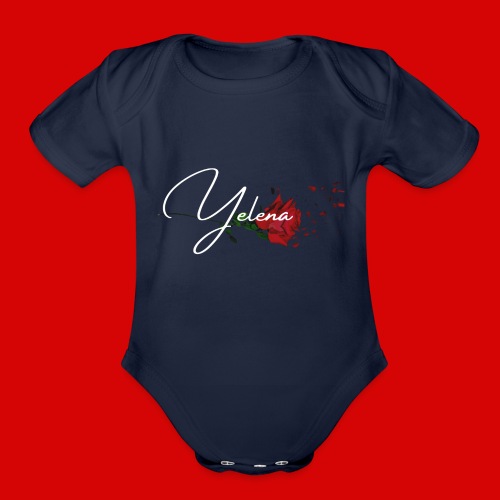 Yelena Logo 2 - Organic Short Sleeve Baby Bodysuit