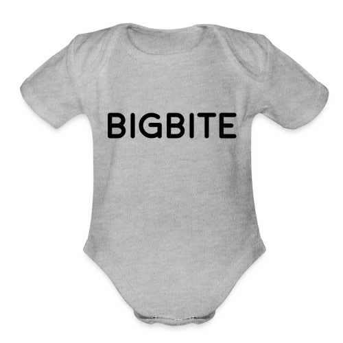 BIGBITE logo red (USE) - Organic Short Sleeve Baby Bodysuit