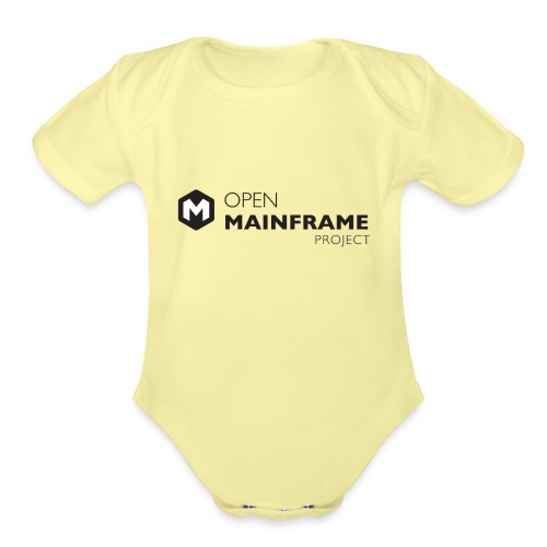 Open Mainframe Project - Black Logo - Organic Short Sleeve Baby Bodysuit