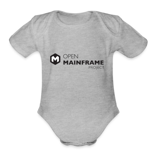 Open Mainframe Project - Black Logo - Organic Short Sleeve Baby Bodysuit