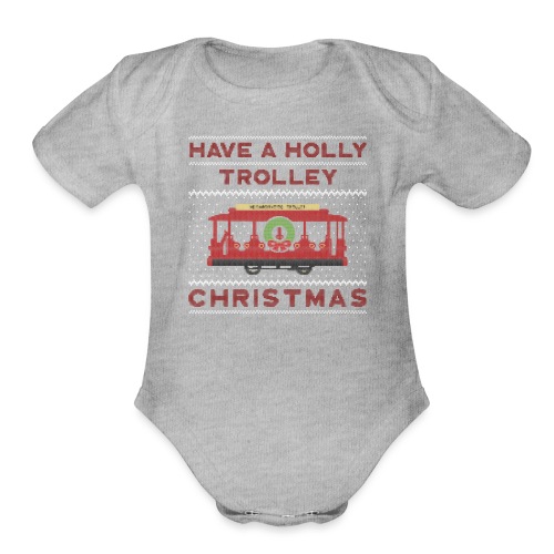 holly trolley - Organic Short Sleeve Baby Bodysuit