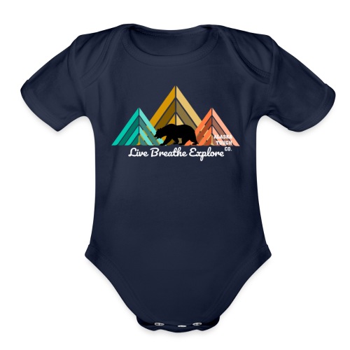 Outdoor Hoodie Explore Design - Organic Short Sleeve Baby Bodysuit