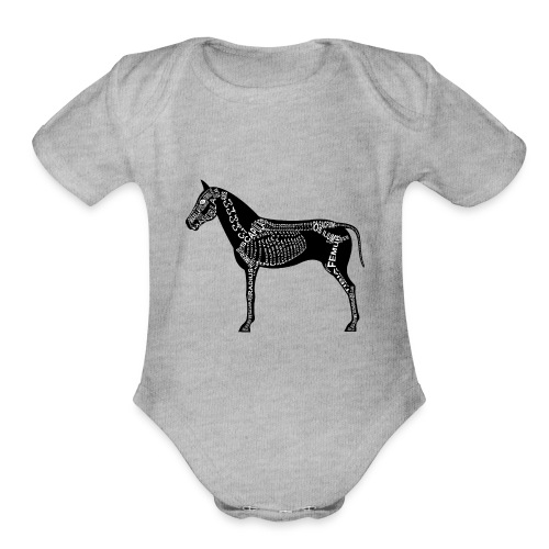 Skeleton Horse - Organic Short Sleeve Baby Bodysuit