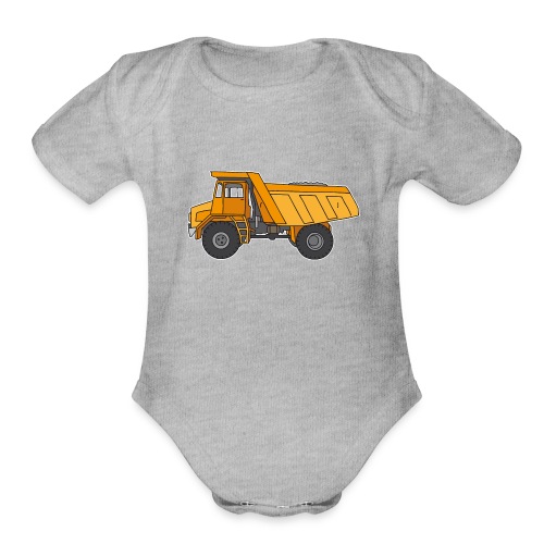 Dump truck or semitrailer - Organic Short Sleeve Baby Bodysuit