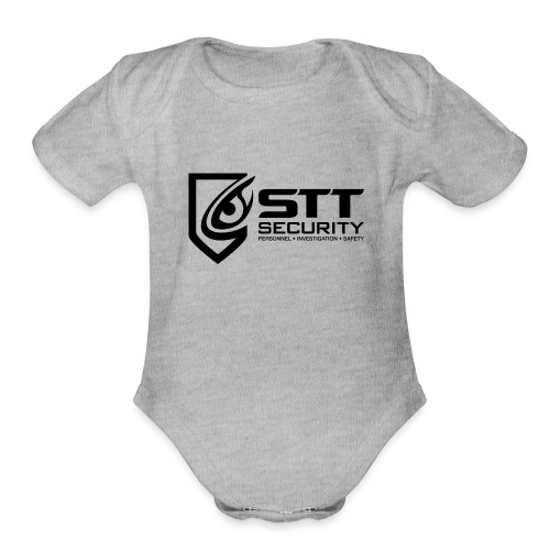 STT Security Logo Black - Organic Short Sleeve Baby Bodysuit