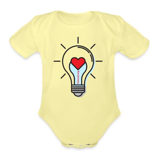 FUMCSD Heart Light Bulb - Organic Short Sleeve Baby Bodysuit