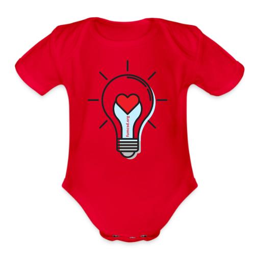 FUMCSD Heart Light Bulb - Organic Short Sleeve Baby Bodysuit