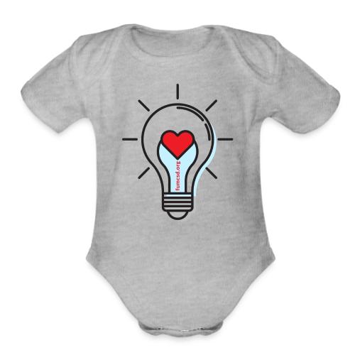 FUMCSD Heart Light Bulb - Organic Short Sleeve Baby Bodysuit