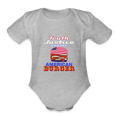 Truth Justic and the American Burger - Organic Short Sleeve Baby Bodysuit
