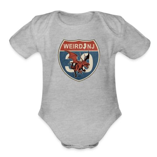 Weird NJ HIghway Shield - Organic Short Sleeve Baby Bodysuit