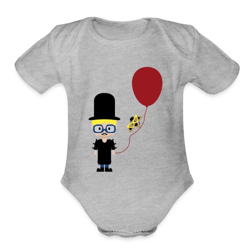 A Boy, His Dog and a Red Balloon - Organic Short Sleeve Baby Bodysuit