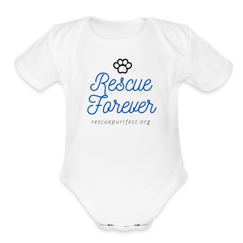 Rescue Purrfect Cursive Paw Print - Organic Short Sleeve Baby Bodysuit