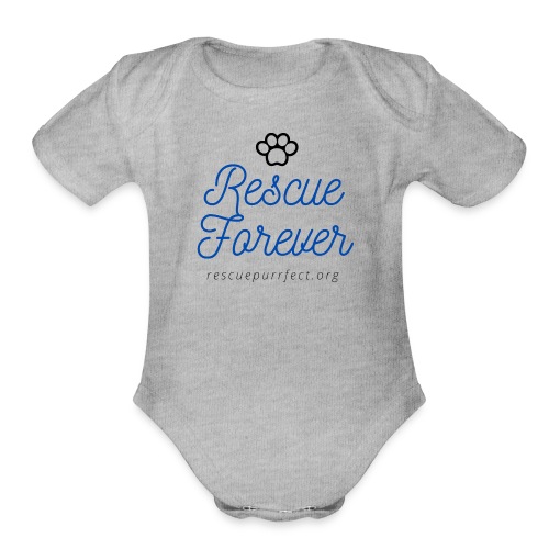 Rescue Purrfect Cursive Paw Print - Organic Short Sleeve Baby Bodysuit