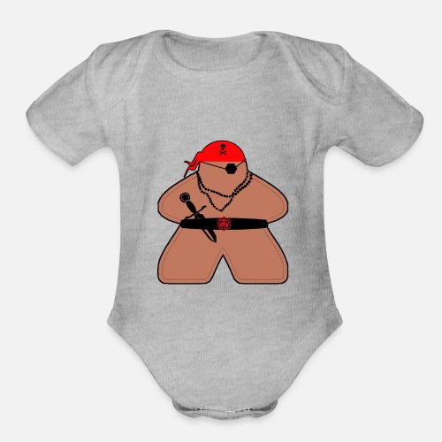 Pirate Meeple - Organic Short Sleeve Baby Bodysuit