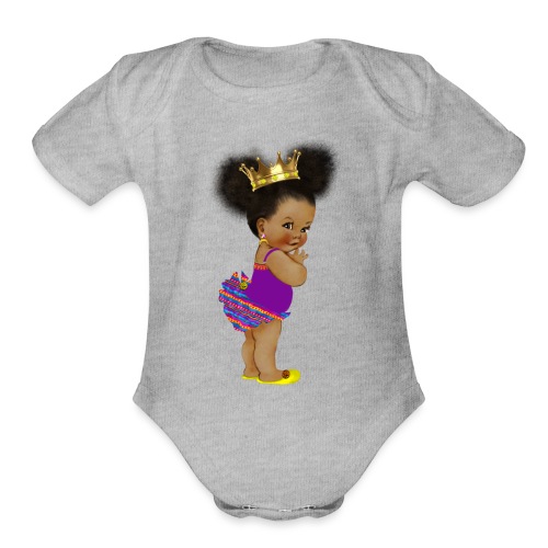 RPAfricanPrincess5-AfroPuffs - Organic Short Sleeve Baby Bodysuit
