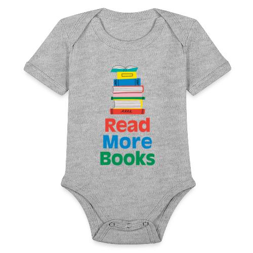 Read More Books Stacked - Organic Short Sleeve Baby Bodysuit