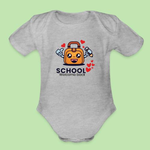 first day of school outfit- school Welcome back - Organic Short Sleeve Baby Bodysuit